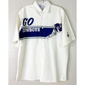 Vintage Rare Cliff Engle Large Dallas Cowboys Short Sleeve Button Shirt EUC